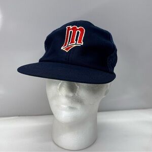 Vintage 80s Minnesota Twins Logo Adjustable Snapback Trucker Hat Cap MLB
